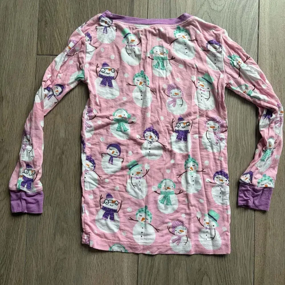 Little Sleepies Pink Snowman Print Two-Piece Pajama Set Size 3T